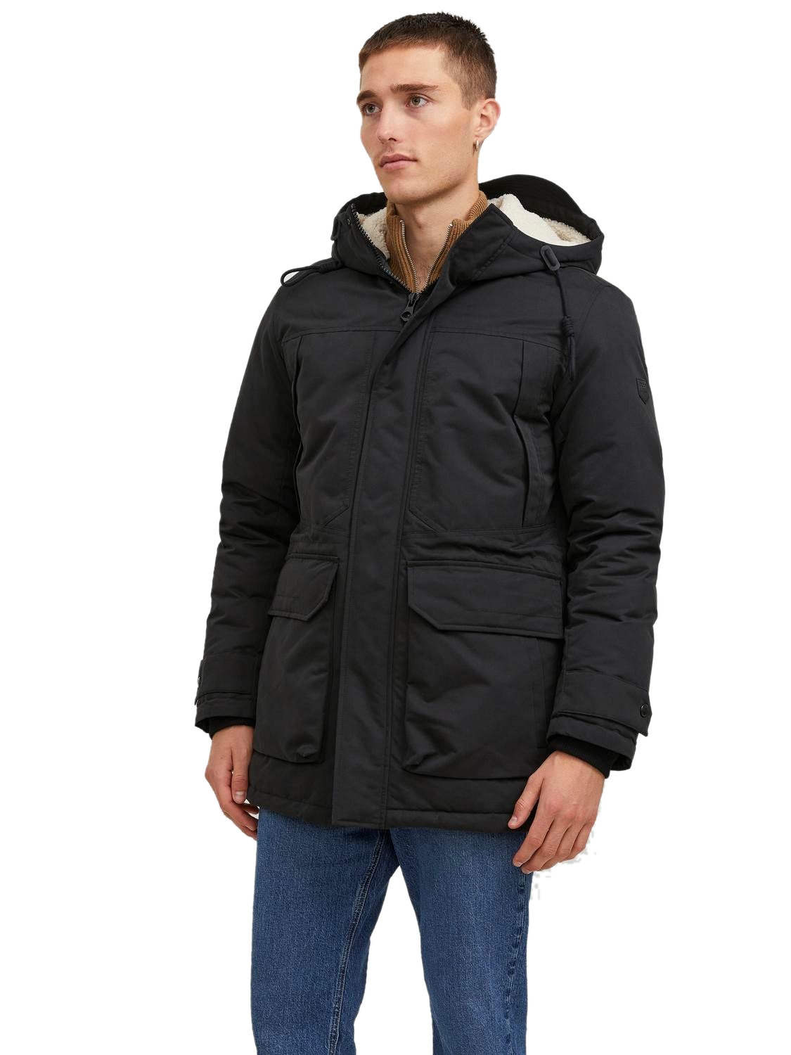 Jack & Jones Mens JJECLIP Hooded Parka Jacket - Picture 8 of 16