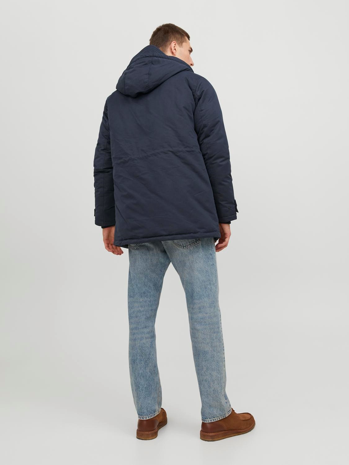 Jack & Jones Mens JJECLIP Hooded Parka Jacket - Picture 12 of 16