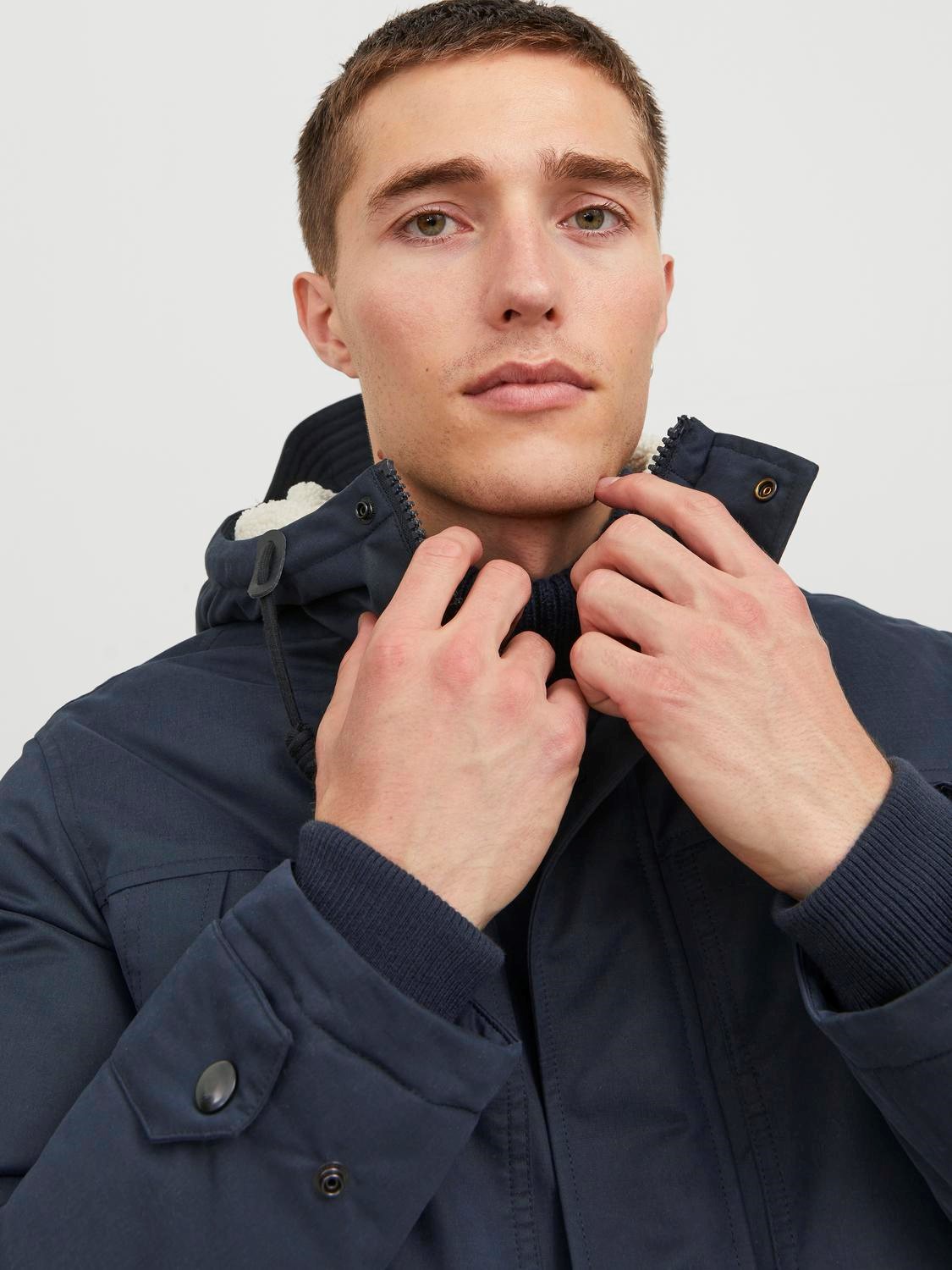 Jack & Jones Mens JJECLIP Hooded Parka Jacket - Picture 13 of 16