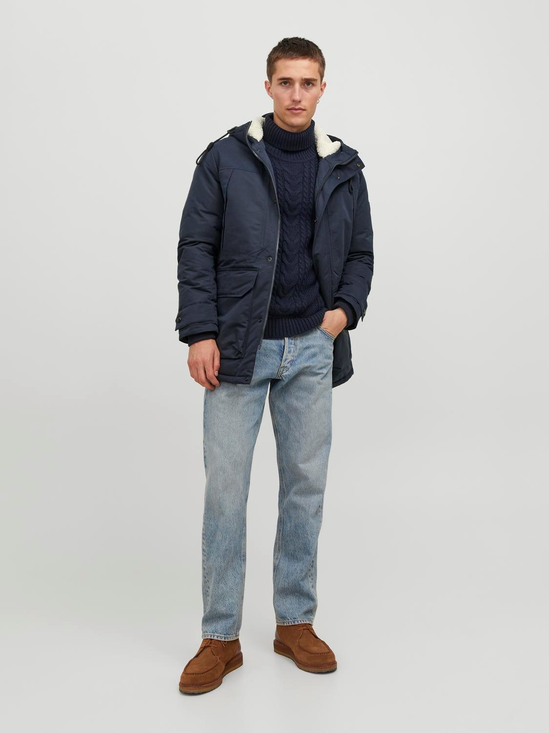 Jack & Jones Mens JJECLIP Hooded Parka Jacket - Picture 11 of 16