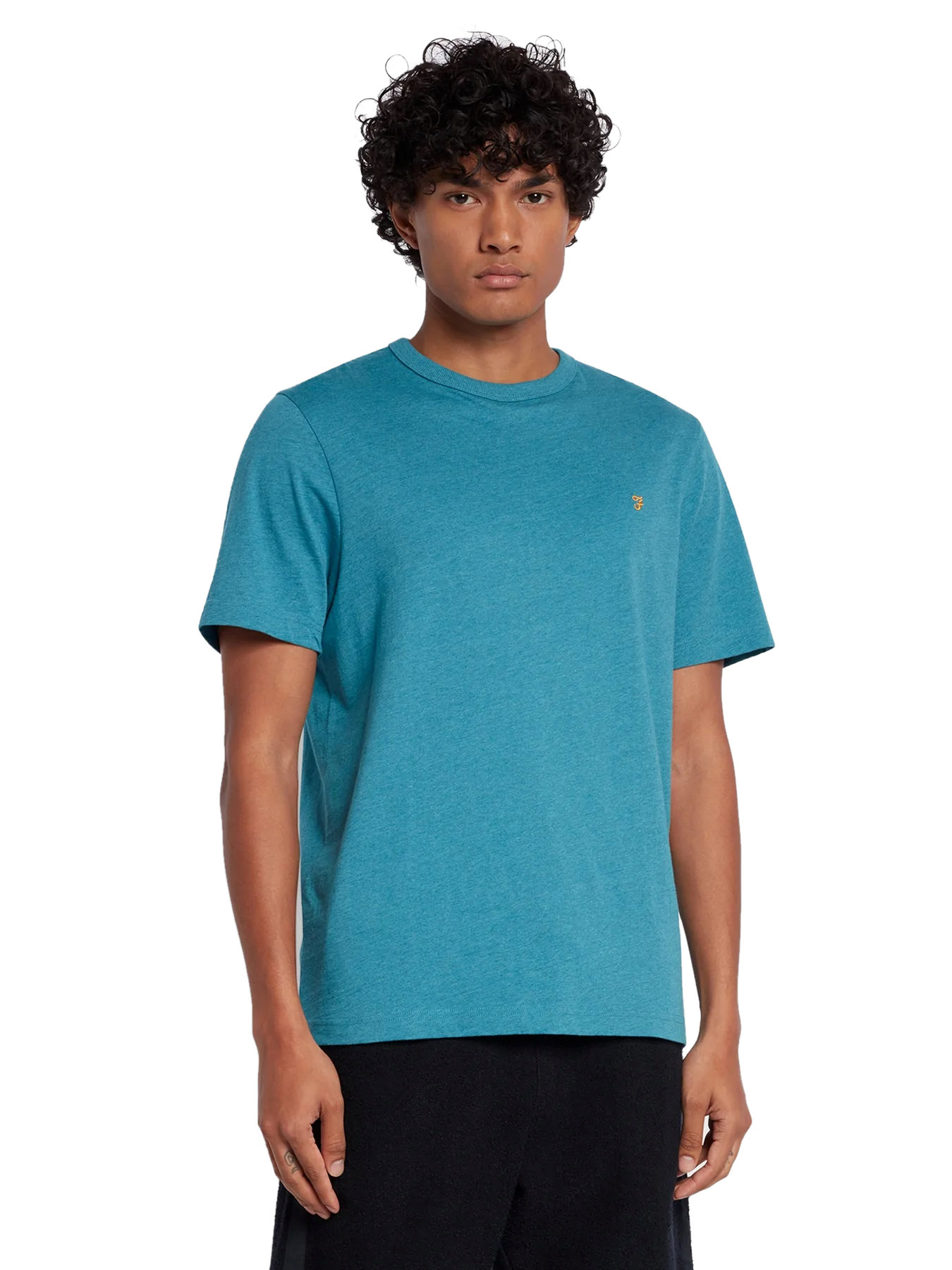 Farah T-shirt Col vendu Rond 'Danny' pour Homme - Manches Courtes
