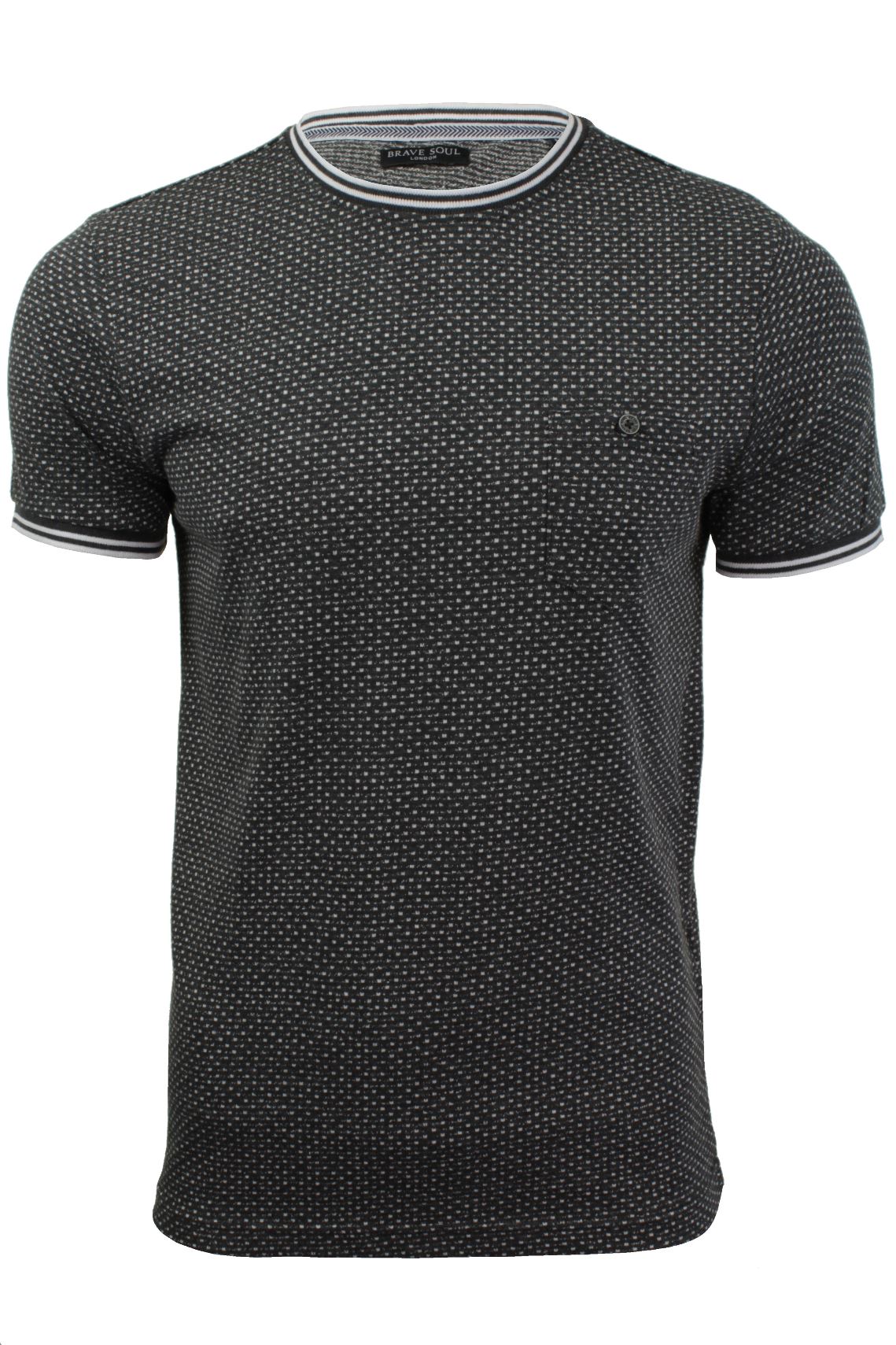 Mens Crew Neck Jaquard T-Shirt by Brave Soul