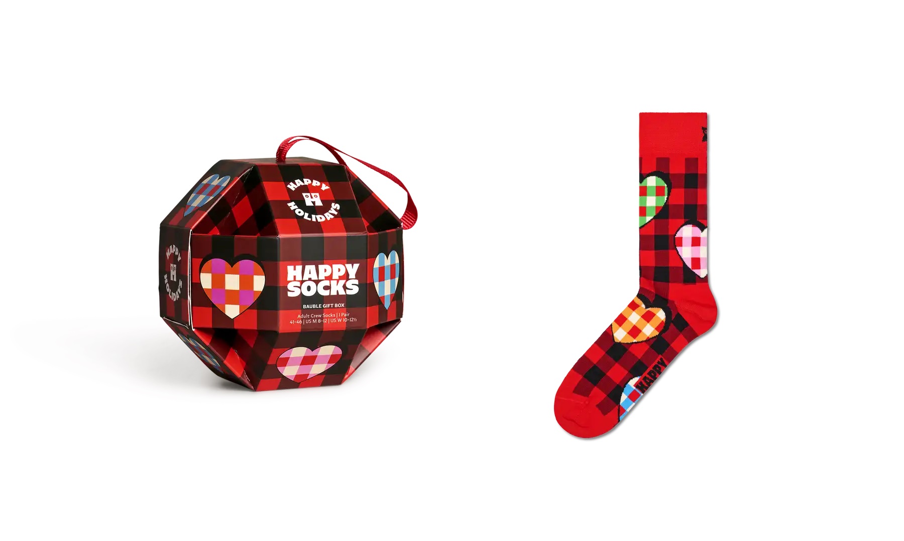 Happy Socks Bauble Crew Christmas Sock Gift Boxed (1-Pair) - Picture 11 of 15