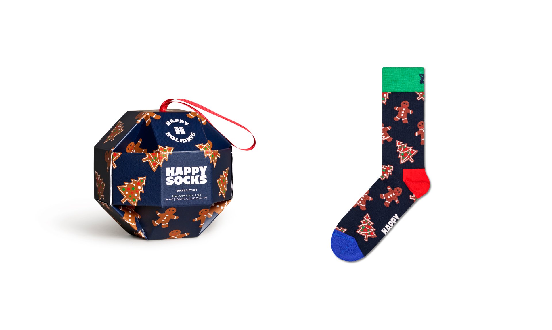 Happy Socks Bauble Crew Christmas Sock Gift Boxed (1-Pair) - Picture 8 of 15
