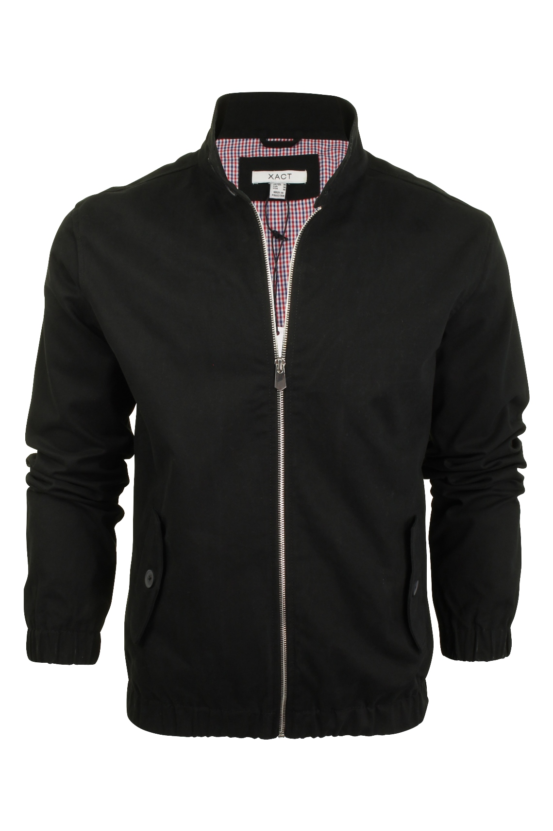Xact Mens Harrington Jacket Mod Retro Classic Lightweight Bomber Zip Up Coat - Picture 4 of 8