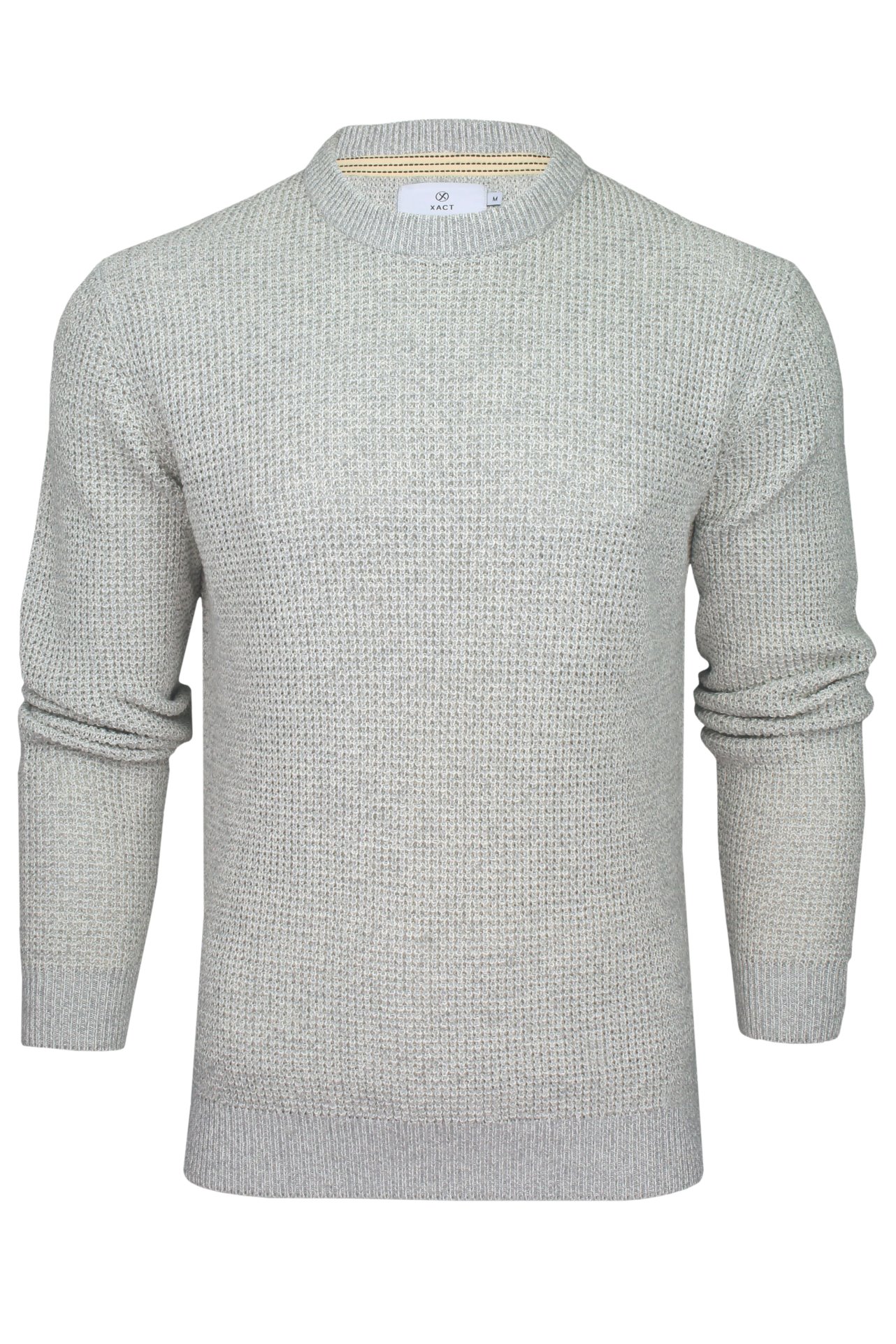 Xact Mens Twist Waffle Knit Crew Neck Jumper - Picture 17 of 22