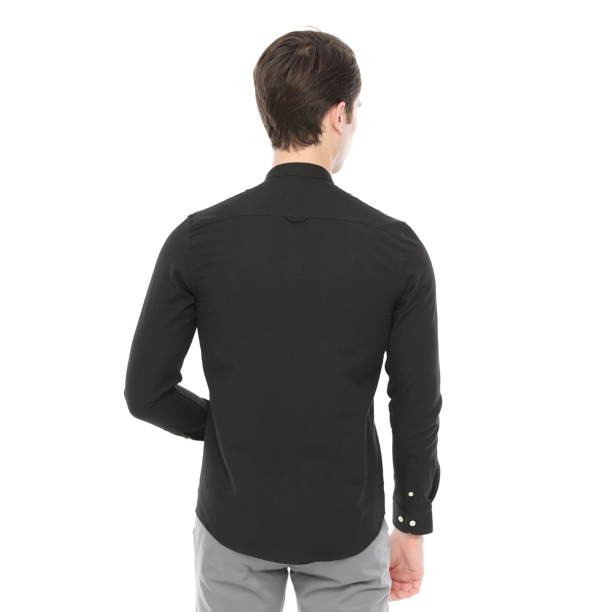 Xact Mens Grandad Collar Nehru Oxford Shirt Gustus Long Sleeved - Slim Fit - Picture 16 of 102