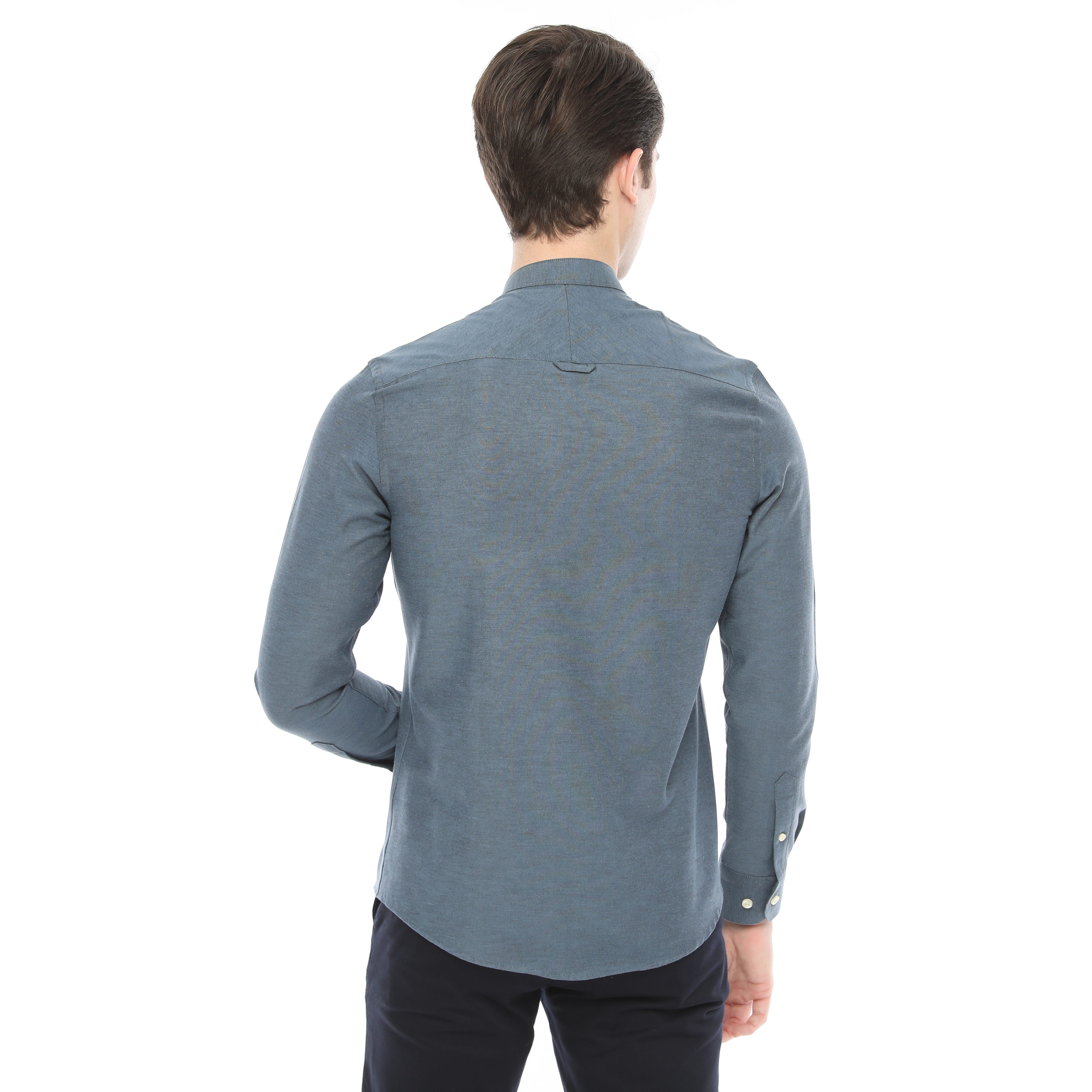 Xact Mens Grandad Collar Nehru Oxford Shirt Gustus Long Sleeved - Slim Fit - Picture 43 of 102