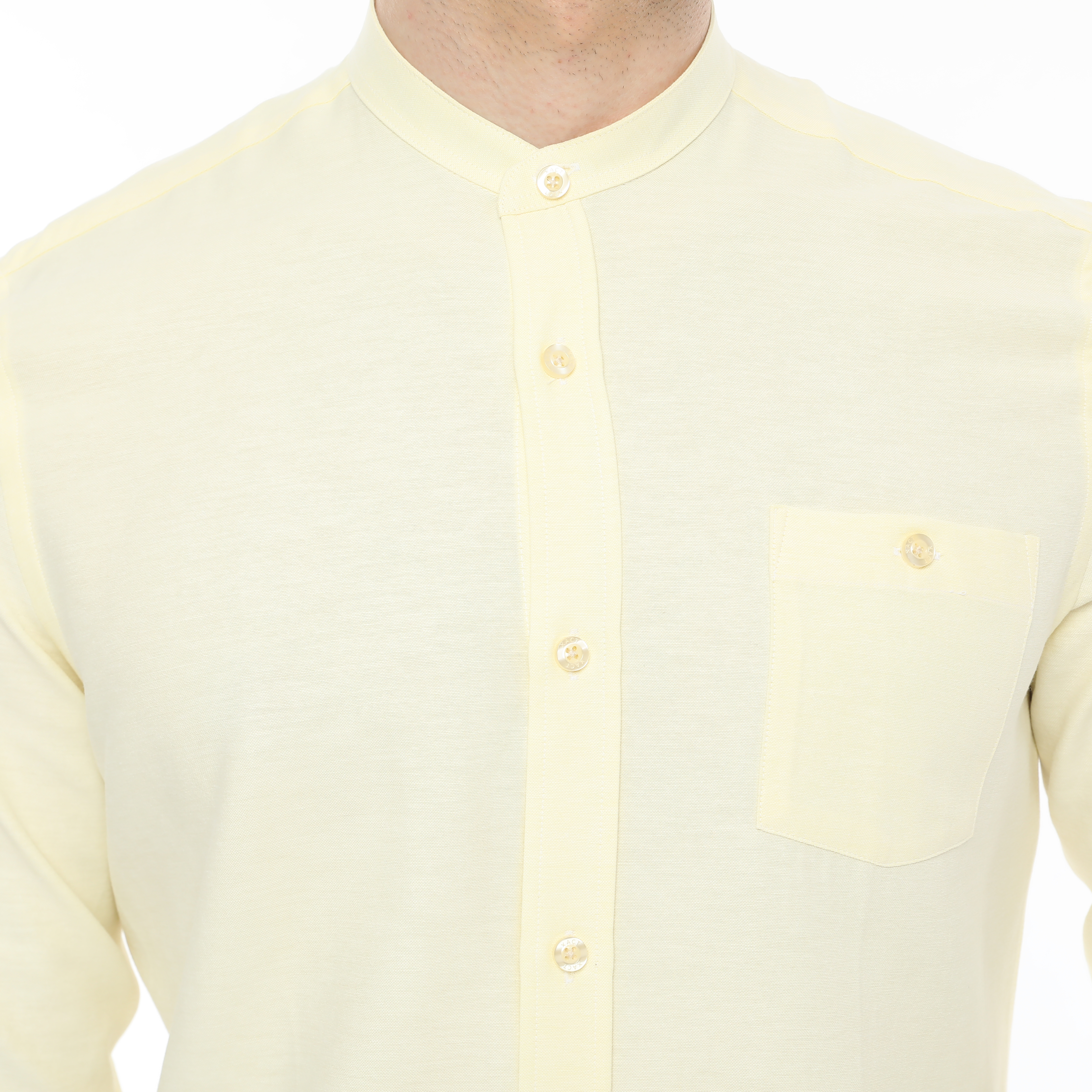 Xact Mens Grandad Collar Nehru Oxford Shirt Gustus Long Sleeved - Slim Fit - Picture 98 of 102