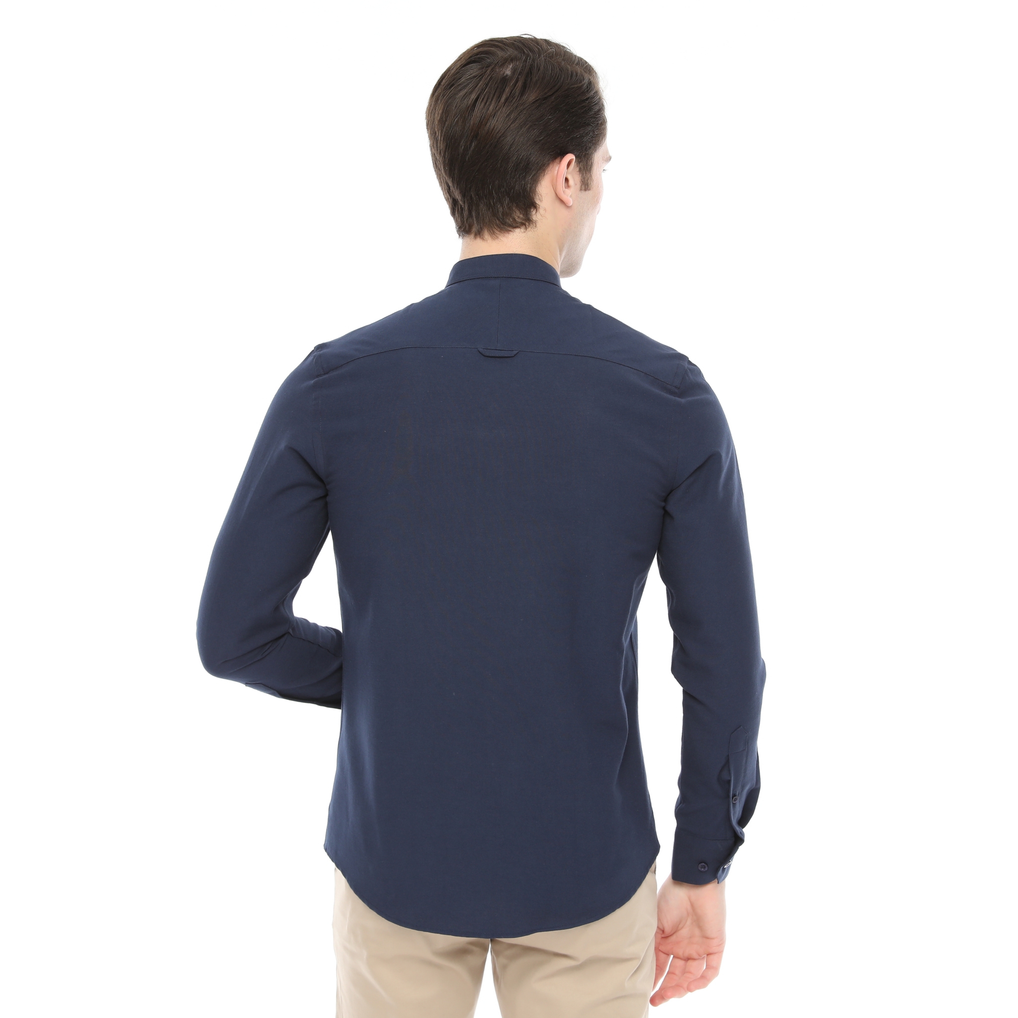 Xact Mens Grandad Collar Nehru Oxford Shirt Gustus Long Sleeved - Slim Fit - Picture 33 of 102