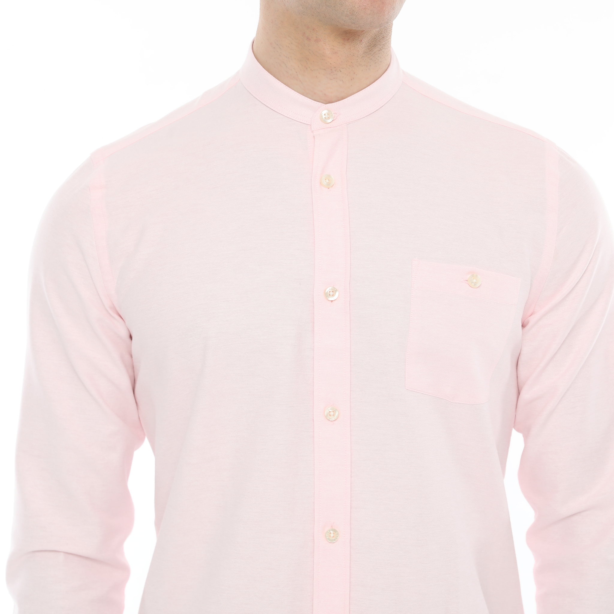 Xact Mens Grandad Collar Nehru Oxford Shirt Gustus Long Sleeved - Slim Fit - Picture 78 of 102
