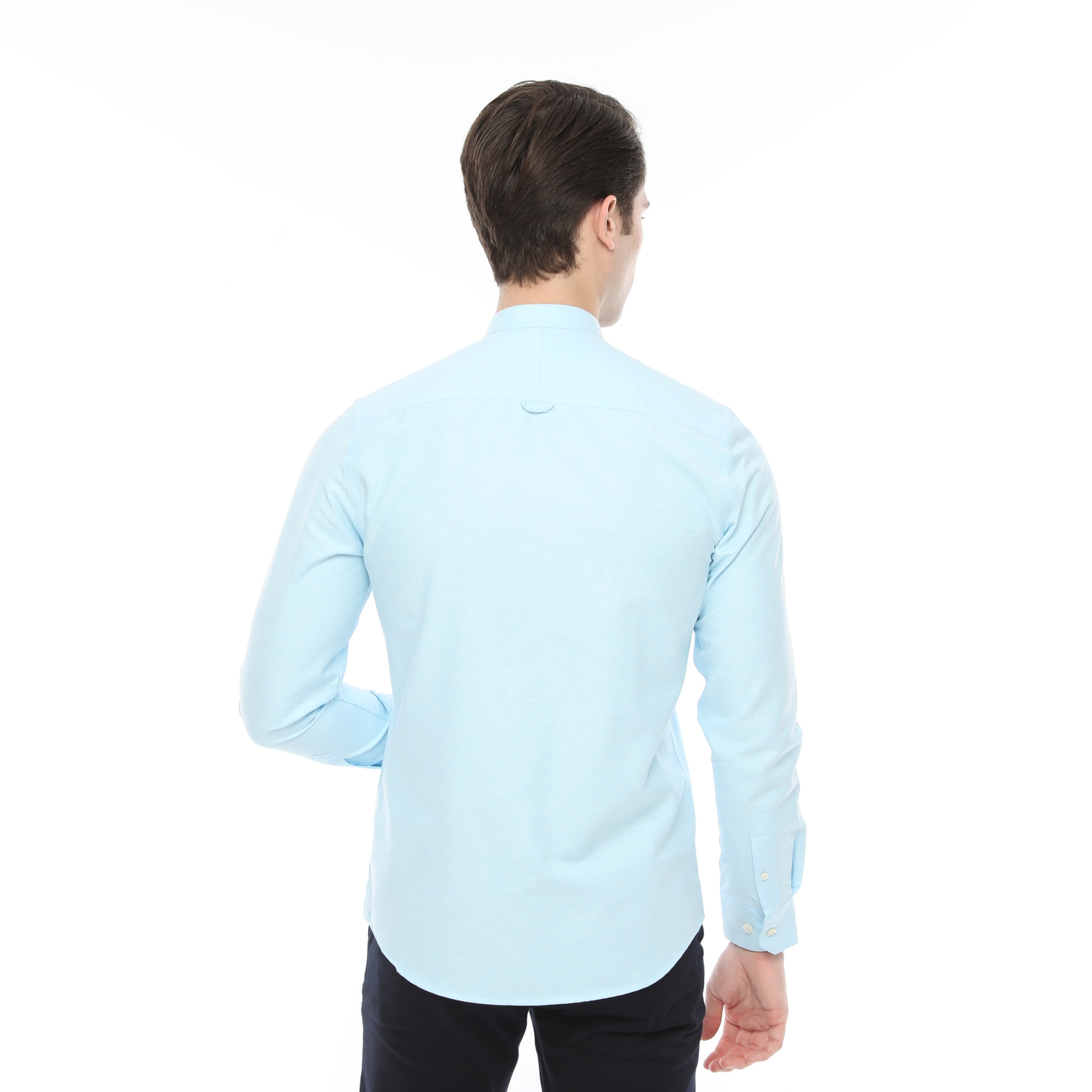 Xact Mens Grandad Collar Nehru Oxford Shirt Gustus Long Sleeved - Slim Fit - Picture 67 of 102