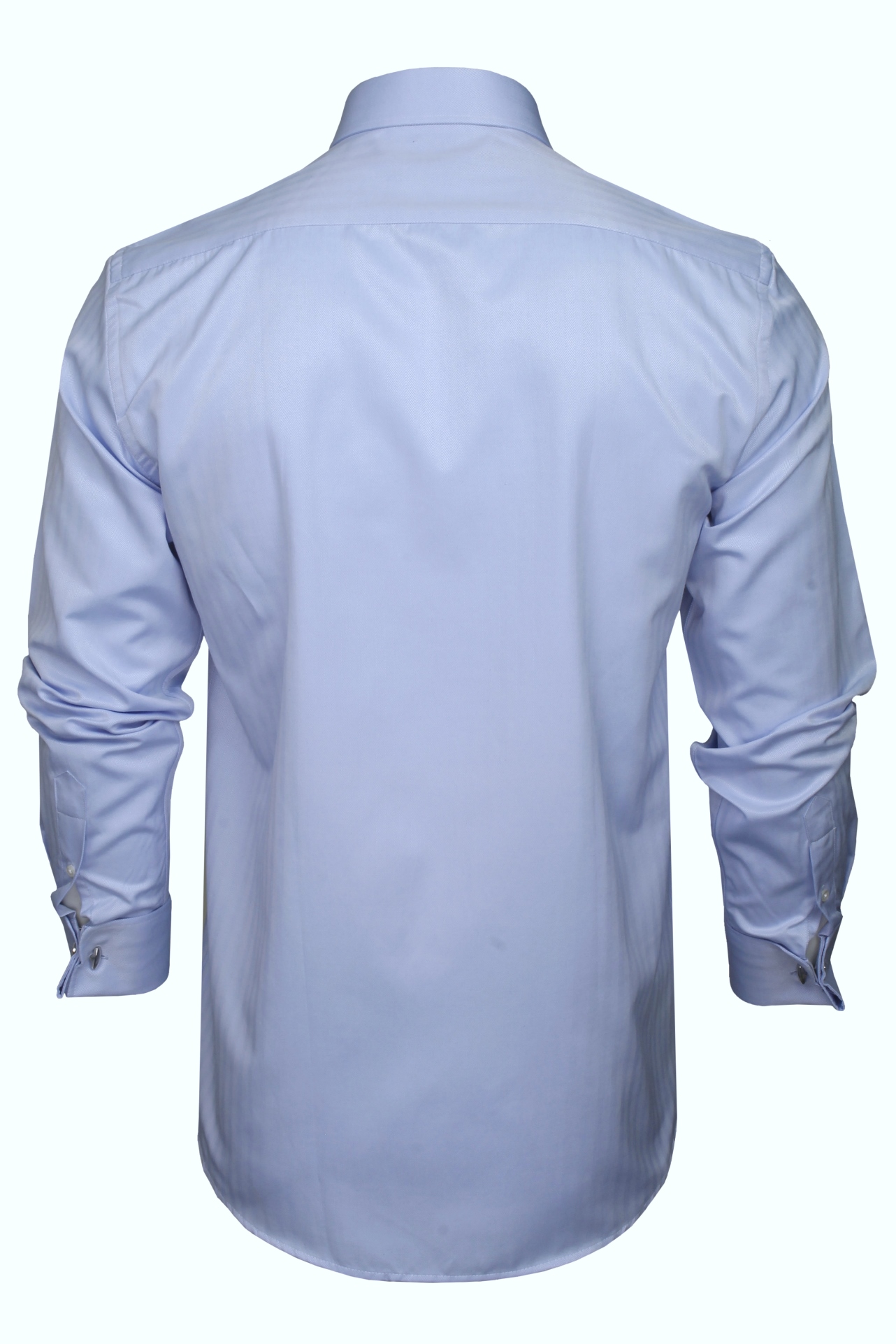 Xact Mens Herringbone Double Cuff Formal/ Dress Shirt - Cufflinks Included - Picture 9 of 15